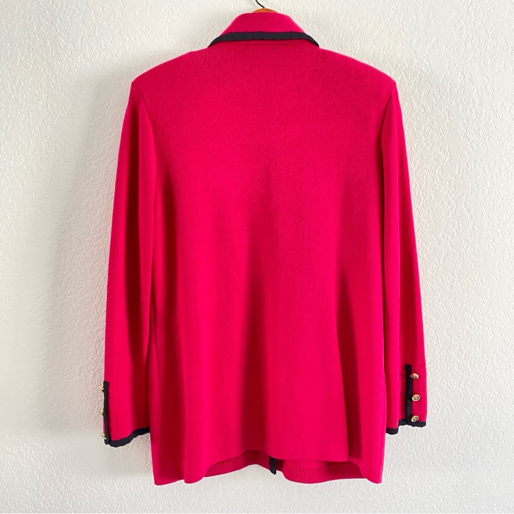 St. John Pink black trim button down Jacket - Picture 3 of 9